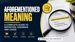 Aforementioned Meaning: A Complete Guide To Definition, Grammar And Usage